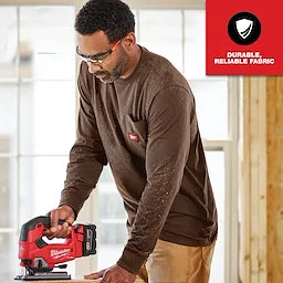 Milwaukee 606BR-XL, HEAVY DUTY POCKET T - LS BROWN XL