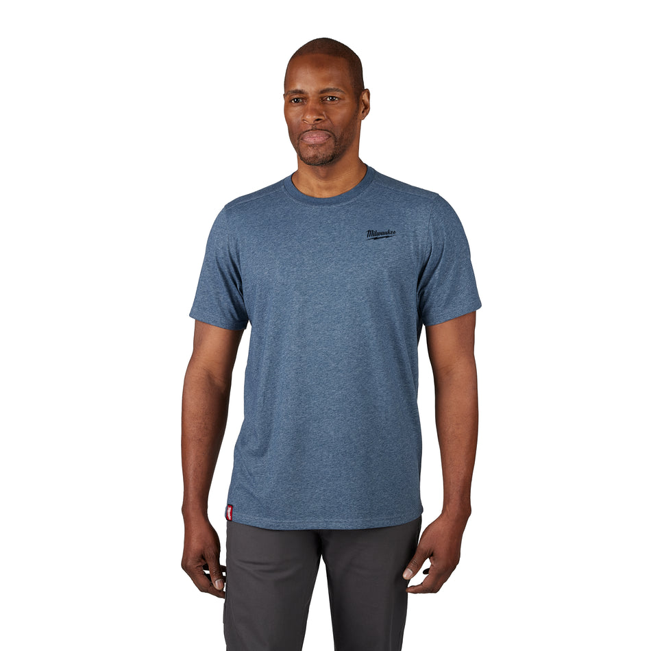 Milwaukee 603BL-XL, HYBRID WORK TEE - SS BLUE XL