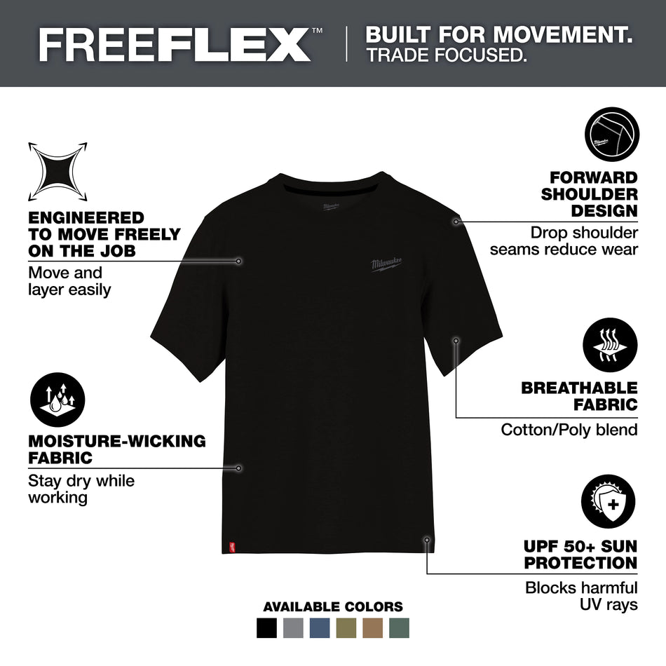 Milwaukee 603B-L, HYBRID WORK TEE - SS BLACK L