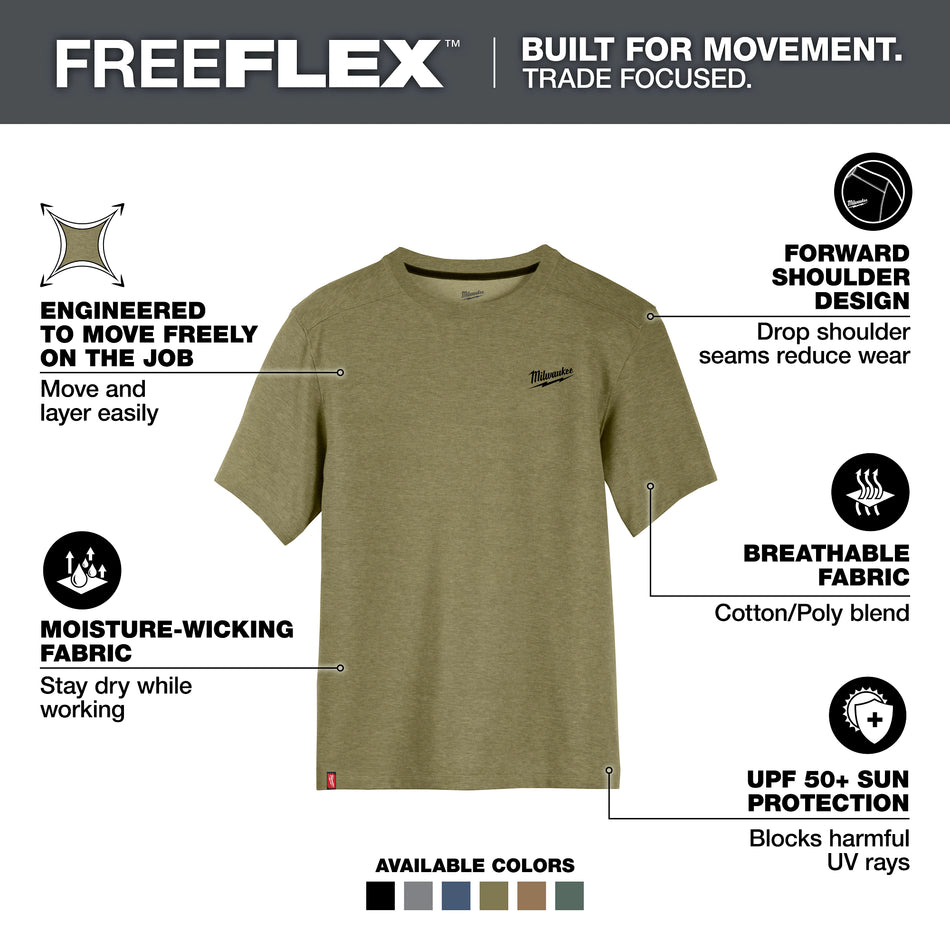 Milwaukee 603GN-S, HYBRID WORK TEE - SS GREEN S