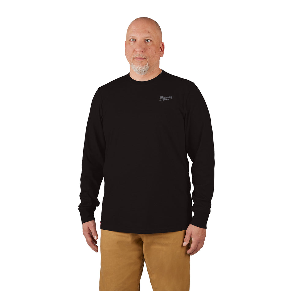 Milwaukee 604B-2X, HYBRID WORK TEE - LONG SLEEVE BLACK 2X