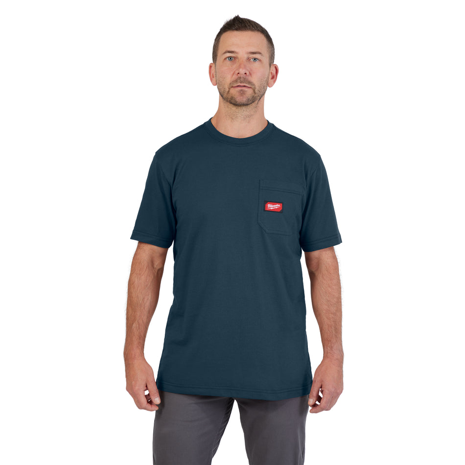 Milwaukee 605BL-L, HEAVY DUTY POCKET T - SS BLUE L
