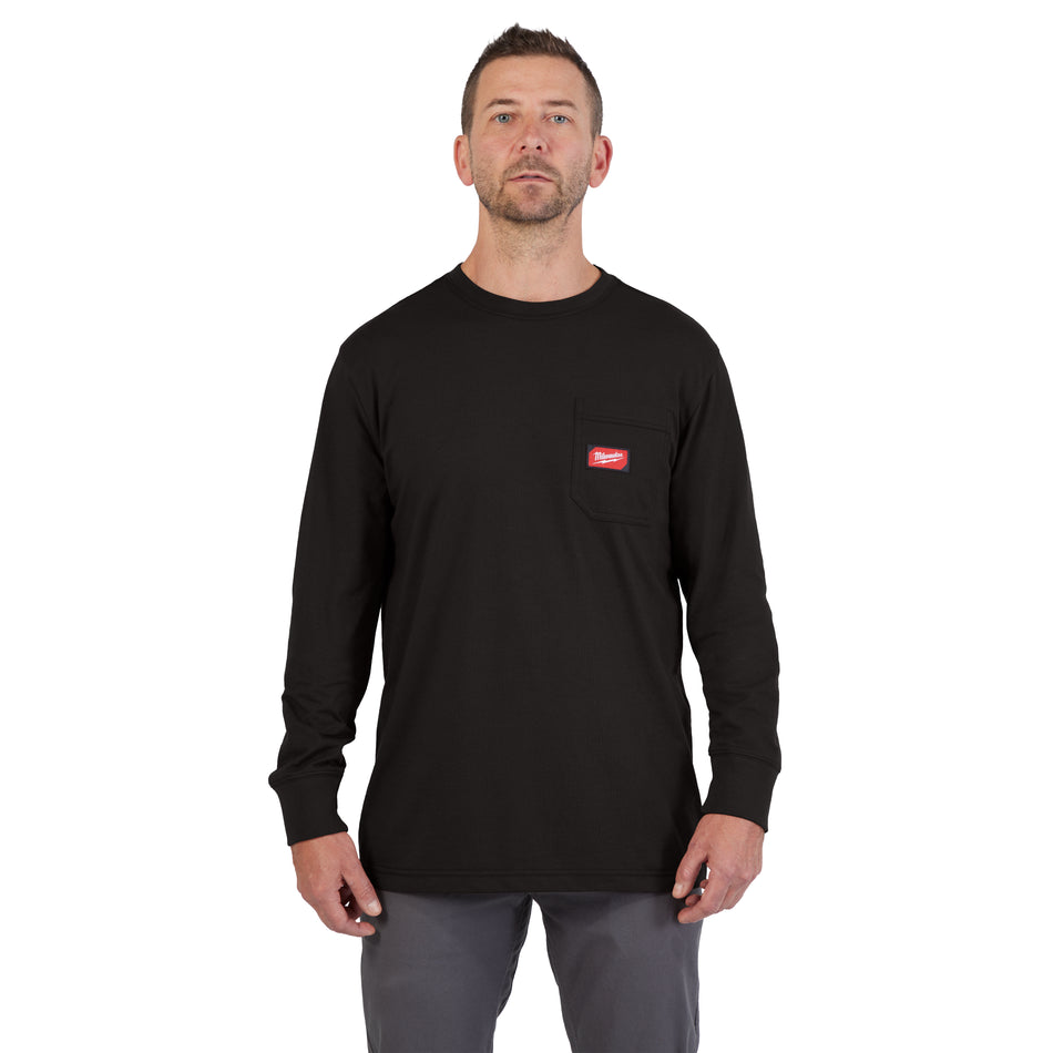 Milwaukee 606B-L, GRIDIRON™ Pocket T-Shirt - Long Sleeve Black L