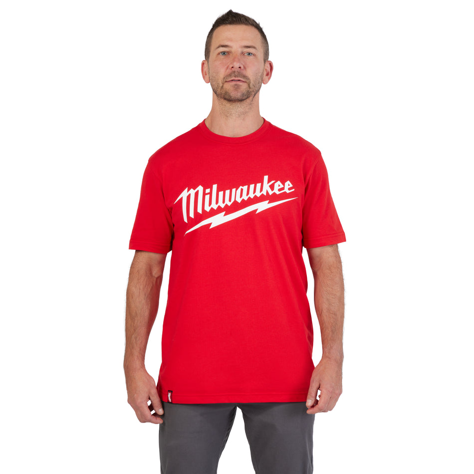 Milwaukee 607R-3X, BIG LOGO WORK TEE SS - RED 3X