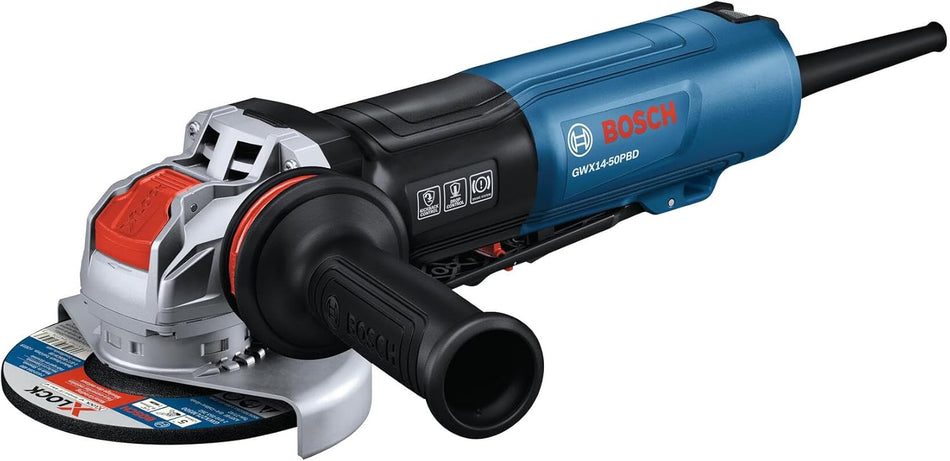 BOSCH GWX14-50PBD, 5 In. X-LOCK Angle Grinder with Brake and No Lock-On Paddle Switch
