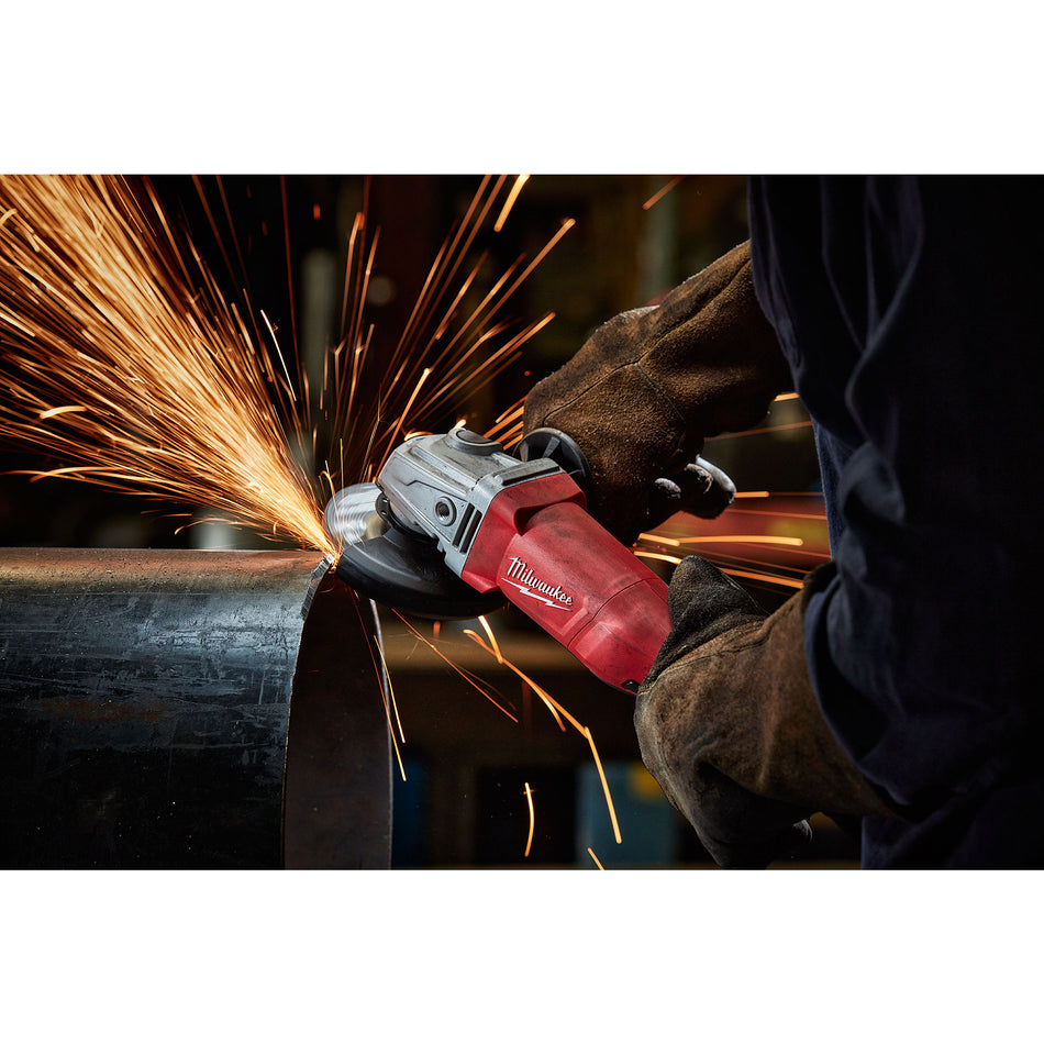 Milwaukee 6142-30, 11 Amp Corded 4-1/2 in. Small Angle Grinder with Lock-On Paddle Switch