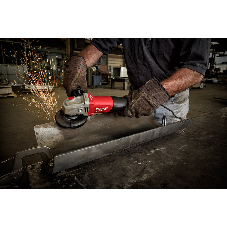 Milwaukee 6143-31, 11 Amp 4-1/2” / 5” Braking Small Angle Grinder Paddle No-Lock