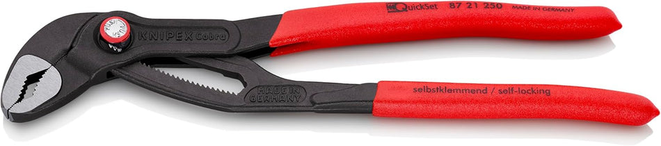 Knipex 87 21 250 SBA, 10" Cobra® QuickSet Water Pump Pliers