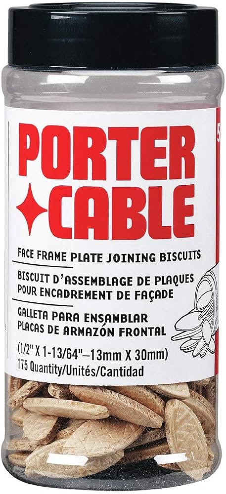 Porter-Cable 5563, Face Frame Plate Joining Biscuits 1/2″ x 1-13/64″ – 175 Pack