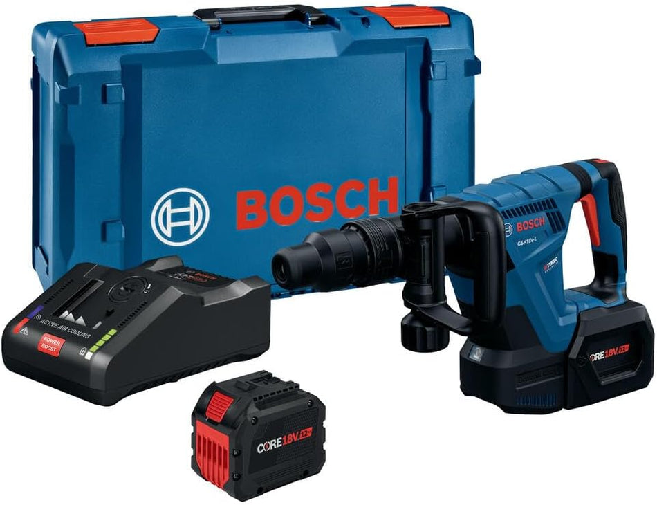 BOSCH GSH18V-5L212, PROFACTOR™ SDS-max® Demolition Hammer with L-Boxx-2 and (2) 12 Ah PROFACTOR™ Batteries