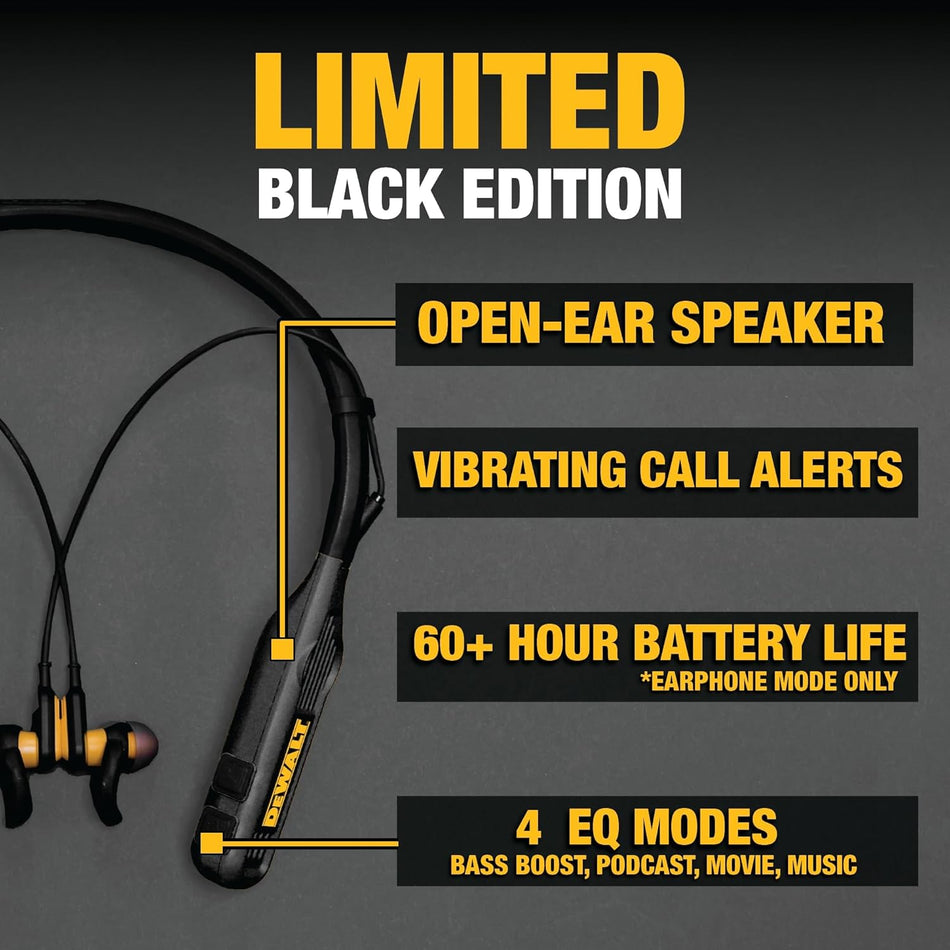 DEWALT DXMA1902093, Jobsite Pro Max Neckband Earphones with Speakers
