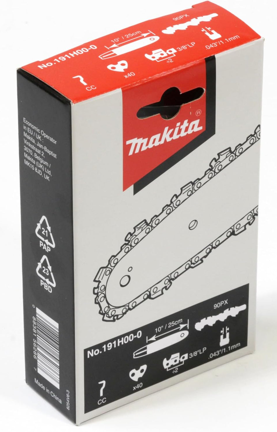 Makita 191H00-0, 10" Saw Chain, 3/8", .043" (For DUC254, DUA250/251, UA001/002)
