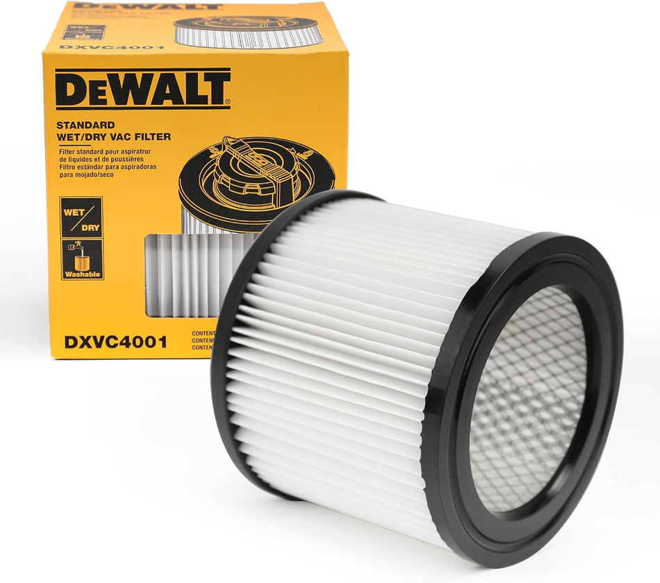 DEWALT DXVC4001, Cartridge Filter Replacement Fit for 4-5 Gallon Wet/Dry Vacuum Cleaners