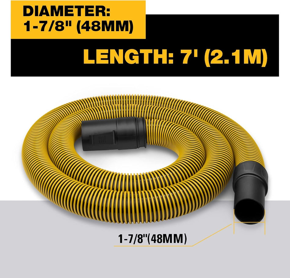 DEWALT DXVA19-2500, Ultra Durable Vacuum Hose 1-7/8" x 7', Yellow