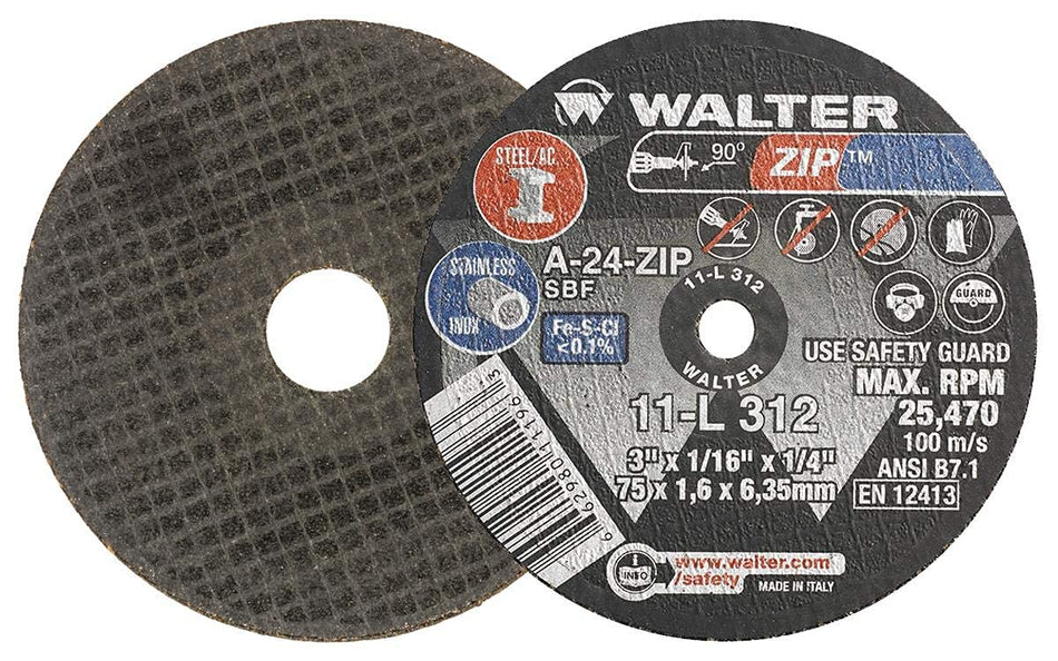 Walter 11L312 , 3X1/16X1/4 ZIP C/O WHEELS
