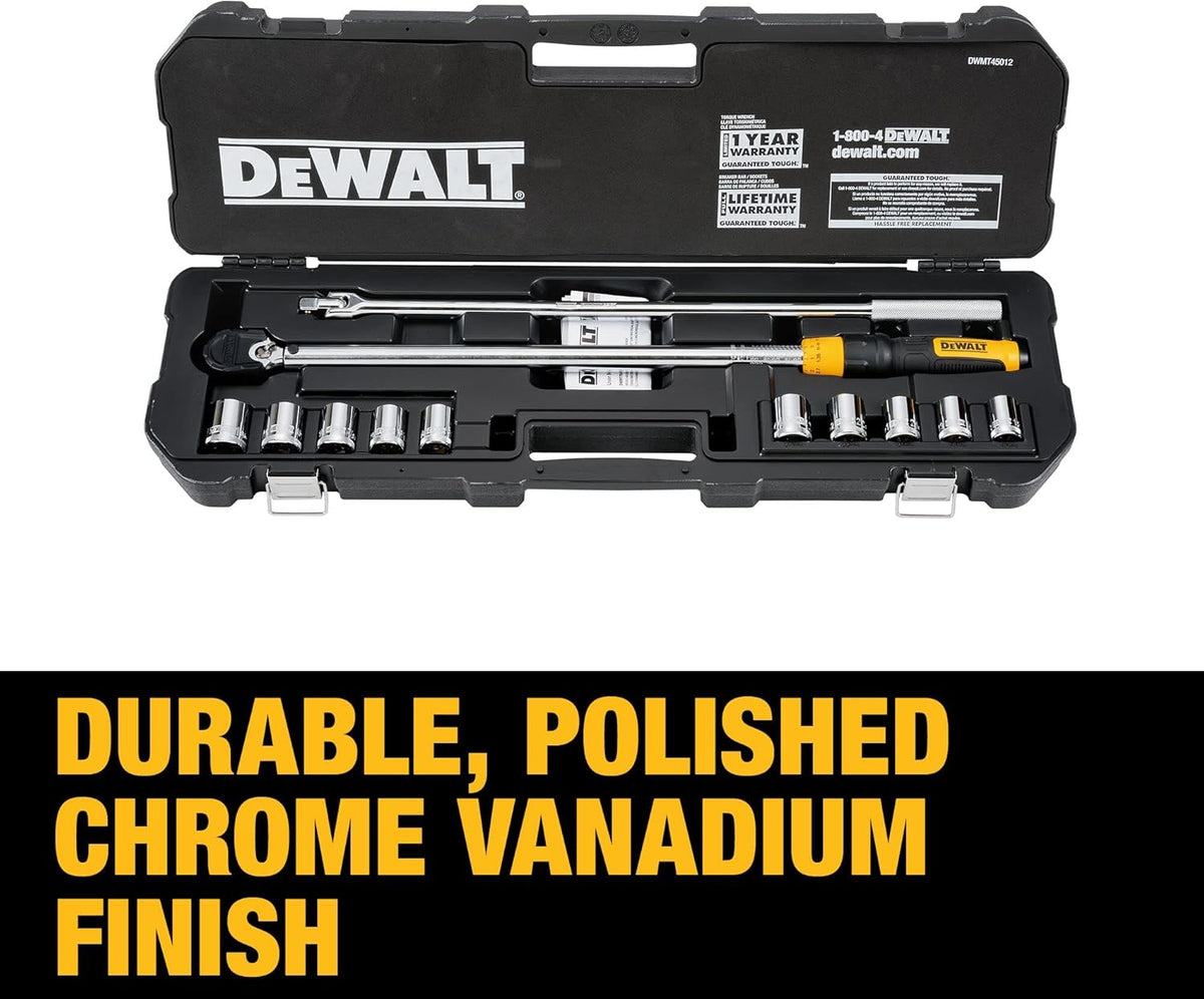 Dewalt Torque Wrench Set 50-250 FT-LB 12-Piece Tire Change Kit DWMT45012