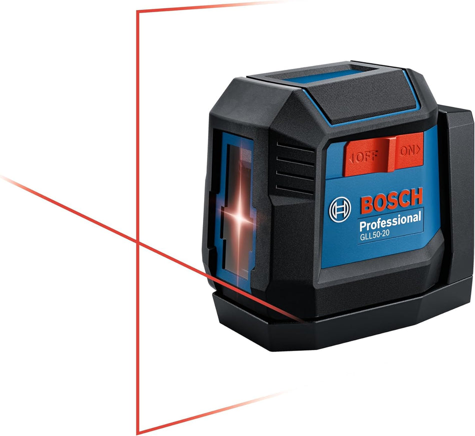 BOSCH GLL50-20, Cross Line Laser, Self Leveling, 50ft Range and Magnetic Laser Mount
