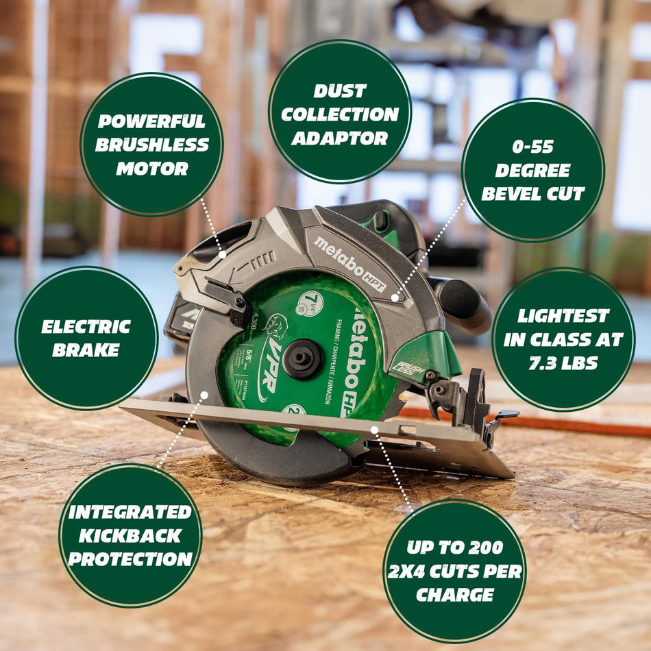 Metabo HPT C1807DAQ4M,  18V MultiVolt 7-1/4 Inch Cordless Circular Saw (Tool Only)