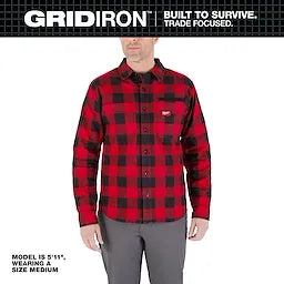 Milwaukee M551R, GRIDIRON™ Flannel Shirt Red - 2X