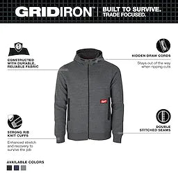 Milwaukee M250G, GRIDIRON™ Full-Zip Hoodie Gray - L