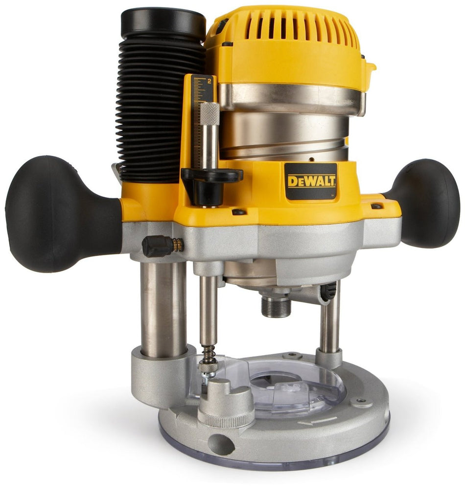 DEWALT DW618PK, 2-1/4 HP (maximum motor HP) EVS Fixed Base / Plunge Router Combo Kit w/ Soft Start