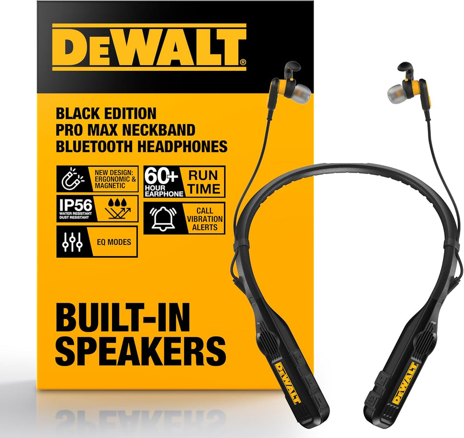 DEWALT DXMA1902093, Jobsite Pro Max Neckband Earphones with Speakers