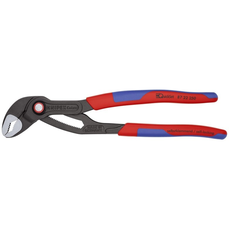Knipex 87 22 250 SBA, 10" Cobra® QuickSet Water Pump Pliers