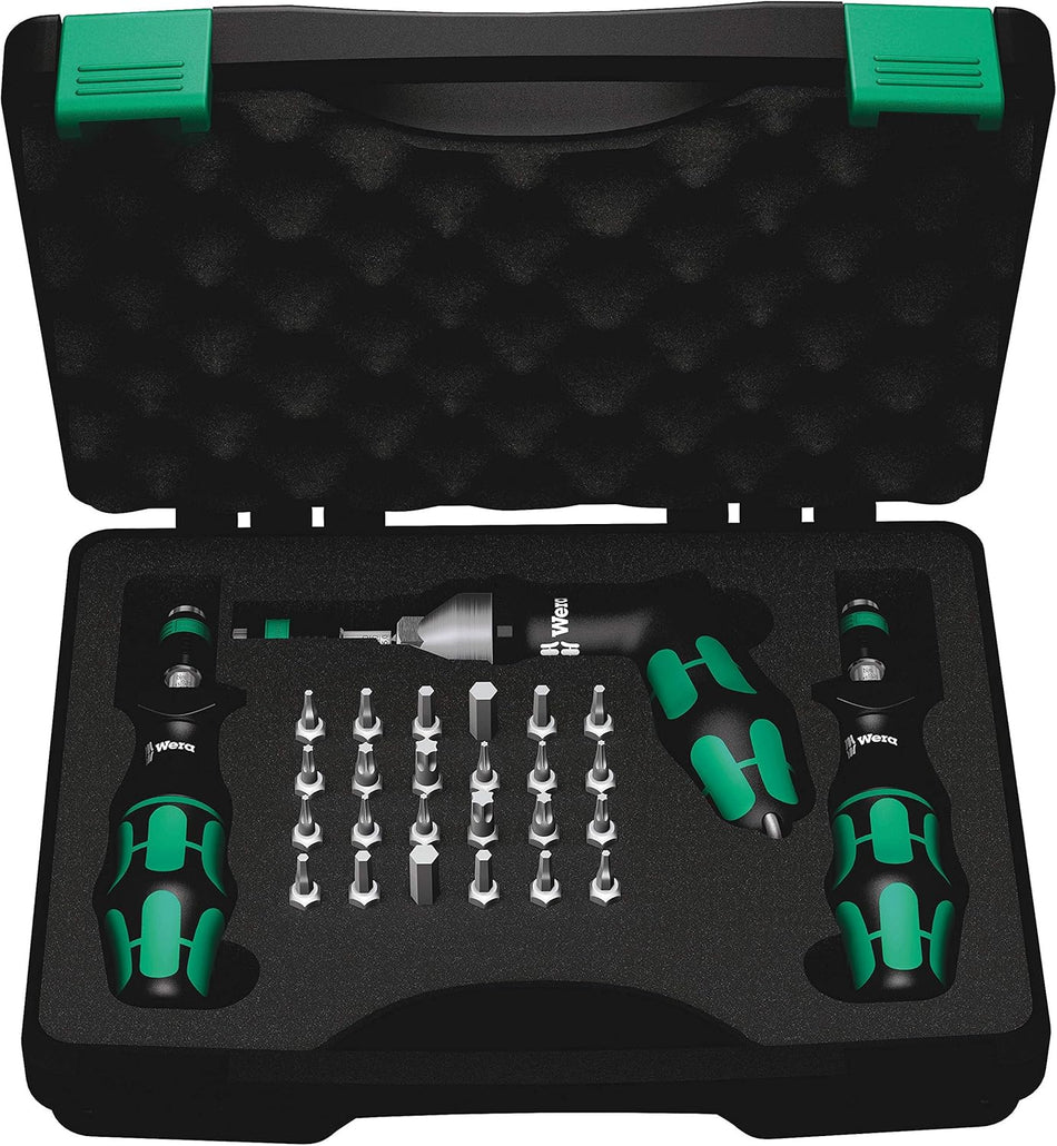 Wera 05350451001, 7445/46/47 KRAFTFORM TORQUE SCREWDRIVER SET 2.5-55.0 IN.LBS., 27 PIECES