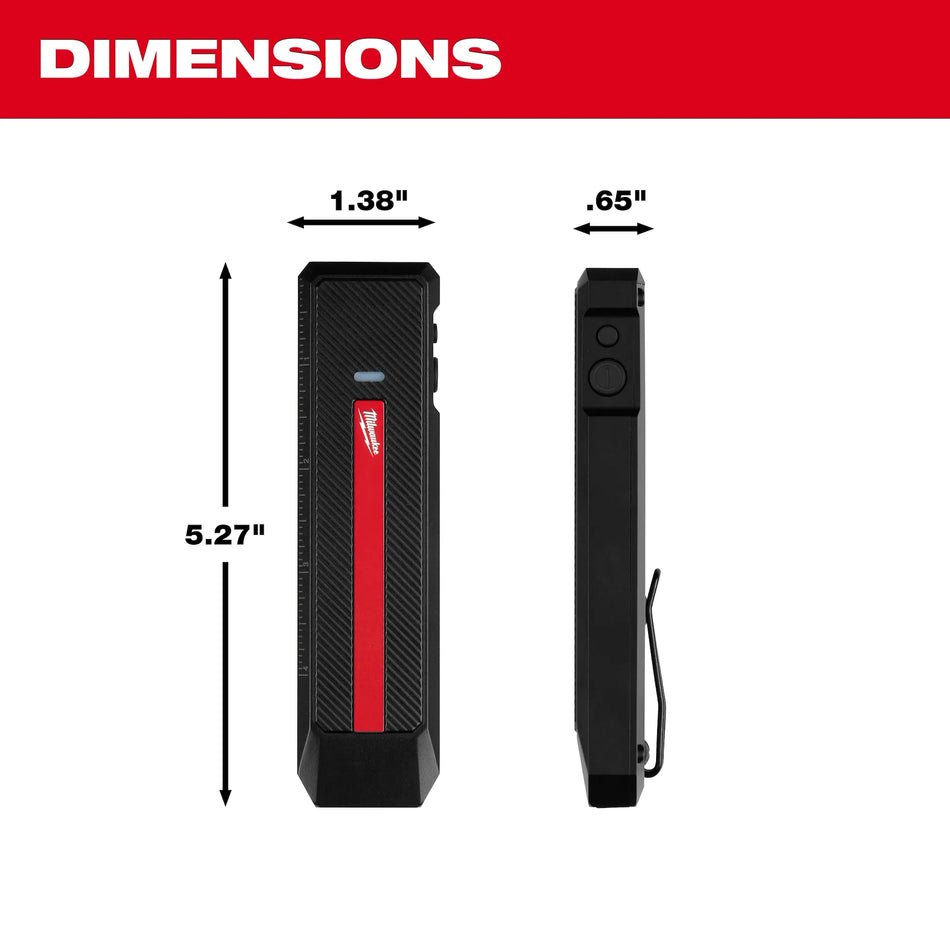 Milwaukee 2016R, Rechargeable Flat Flashlight w/ Green Laser