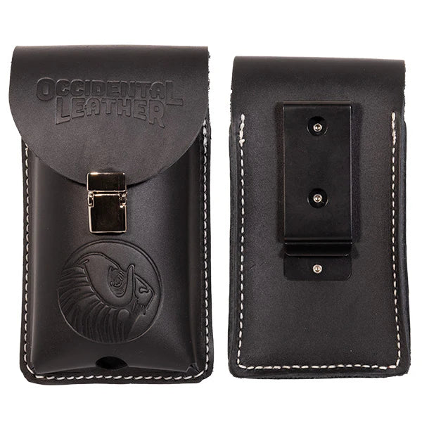 Occidental Leather B5330, Clip-On XL Leather Phone Holster - Black