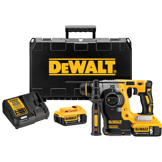 DEWALT DCH273P2, 20V MAX XR Brushless 1'' L-Shape SDS Plus Rotary Hammer Kit
