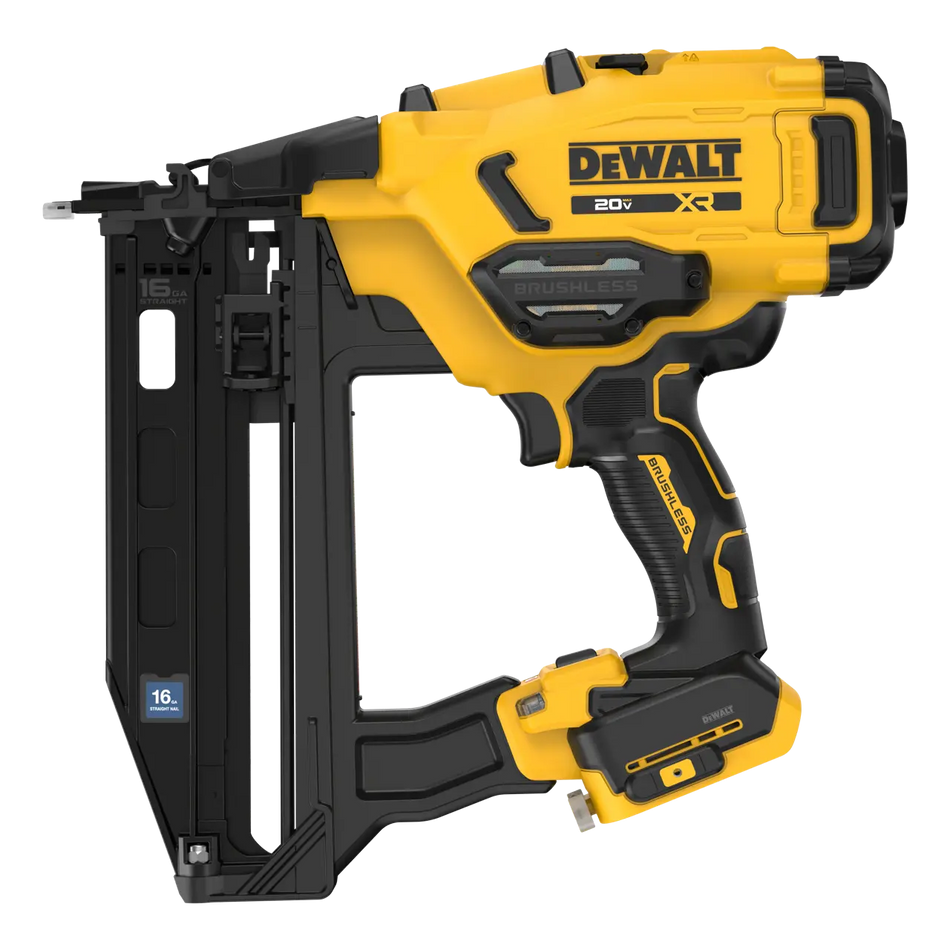 DeWalt DCN220B, 20V MAX* XR® Cordless 16GA Straight Finish Nailer (Tool Only)