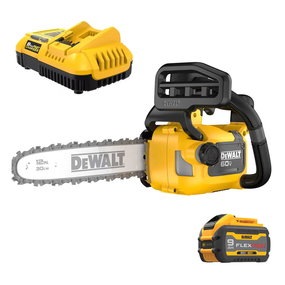 DEWALT DCCS673X1, 60V MAX 12" Compact Top Handle Chainsaw Kit (9.0AH)