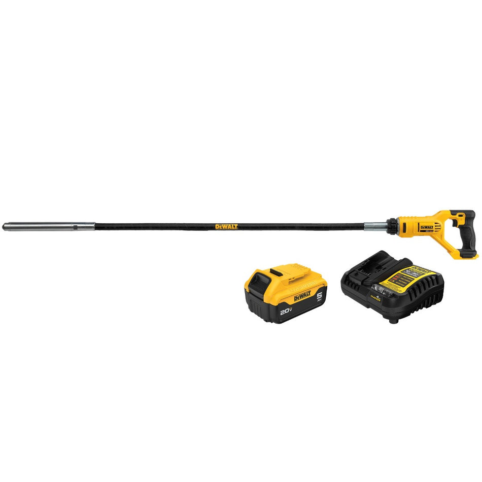 DEWALT DCE531 P1, 20V MAX Concrete Pencil Vibrator (5.0 Ah) w/ 1 Battery