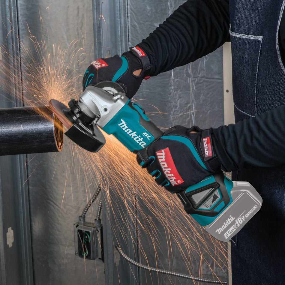 Makita DGA511Z, 18V LXT Brushless 5" Angle Grinder w/Thumb Switch (Tool Only)