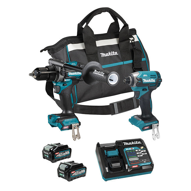 Makita DK0176G207, 40V Max XGT Brushless 2 Tool Combo Kit (2.5AH X1 & 4.0AH X1)