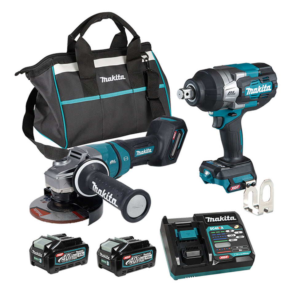 Makita DK0192G202, 40V Max XGT Brushless 2 Tool Combo Kit, 4.0Ah X2