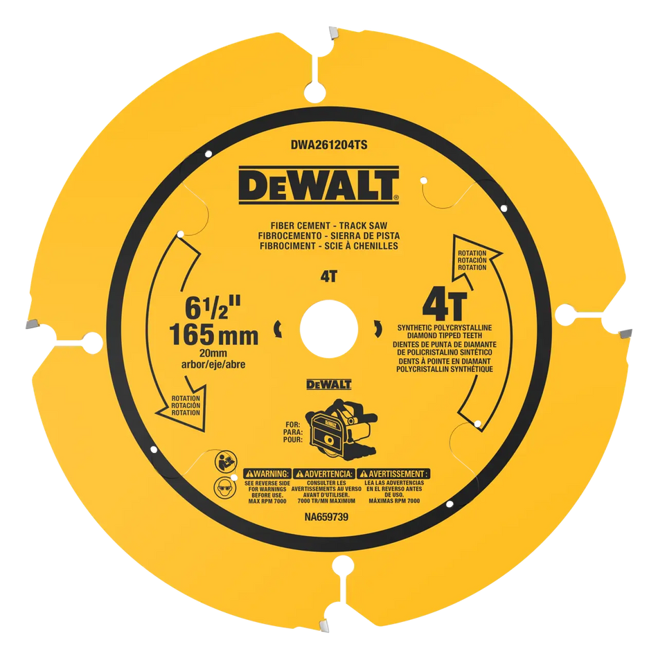 DeWalt DWA261204TS, 6-1/2 in. 4T Fiber Cement Track Saw Blade