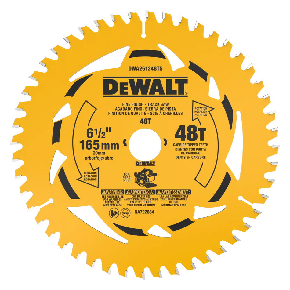 DeWalt DWA261248TS, 6-1/2 In. 48t Fine Finish Track Saw Blade