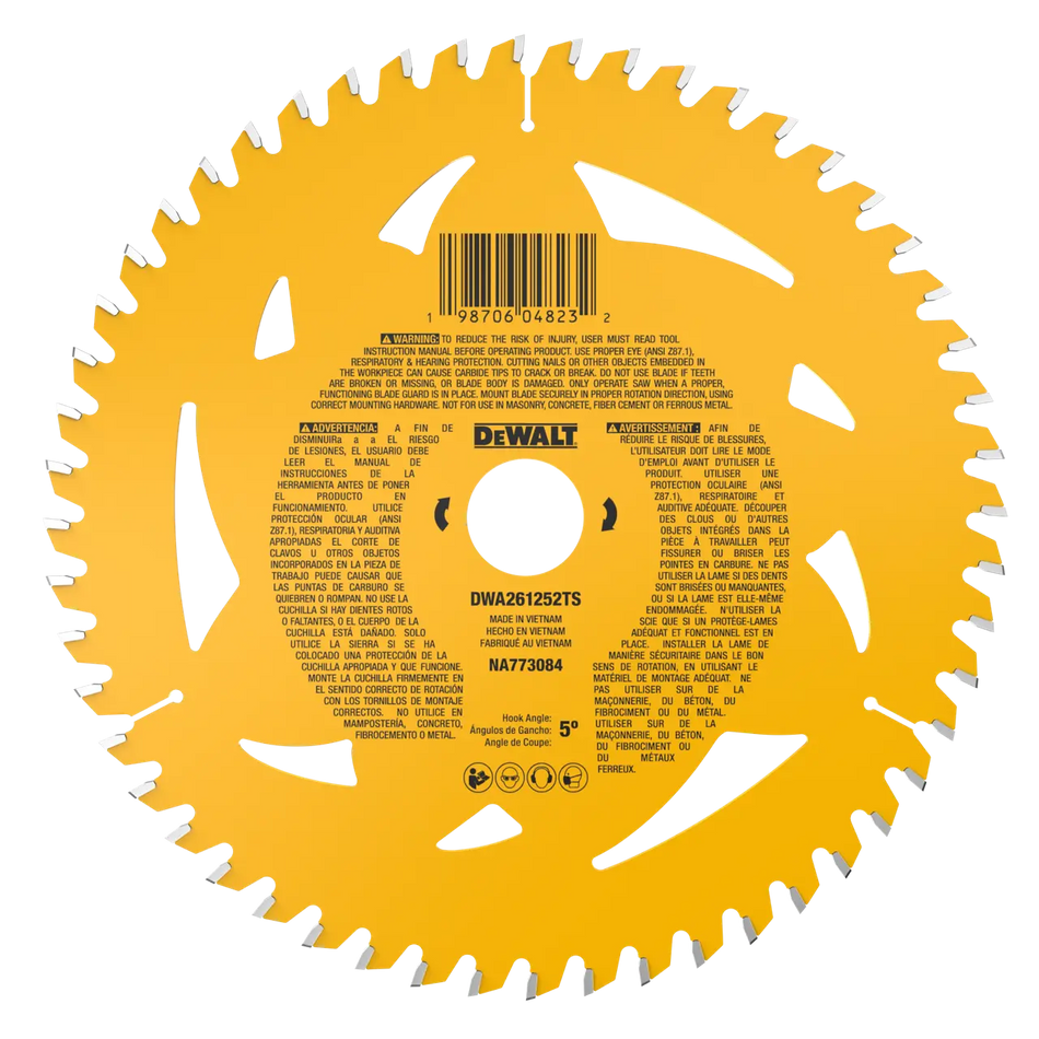DeWalt DWA261252TS, 6-1/2 in. 52T Laminate And Melamine Track Saw Blade