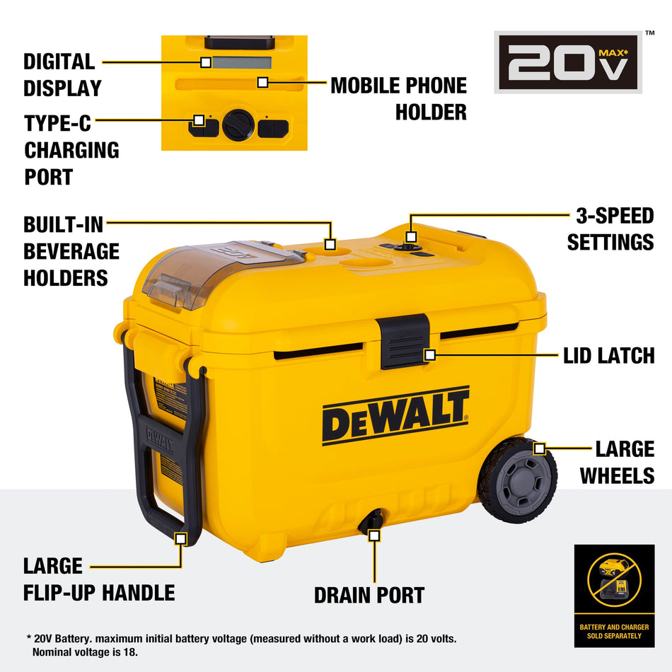 DEWALT DXACN01, DeWALT 20V Max Portable Air Cooler (Tool Only)