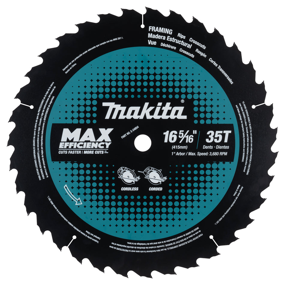 Makita E-24854, 16-5/16" Max Efficiency 35T CT Circular Saw Blade