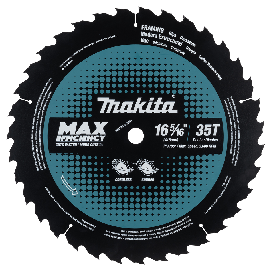 Makita E-24854, 16-5/16" Max Efficiency 35T CT Circular Saw Blade
