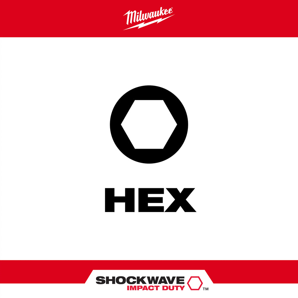 Milwaukee 48-32-4616, SHOCKWAVE 9PC 1" SAE HEX IMPACT BIT SET