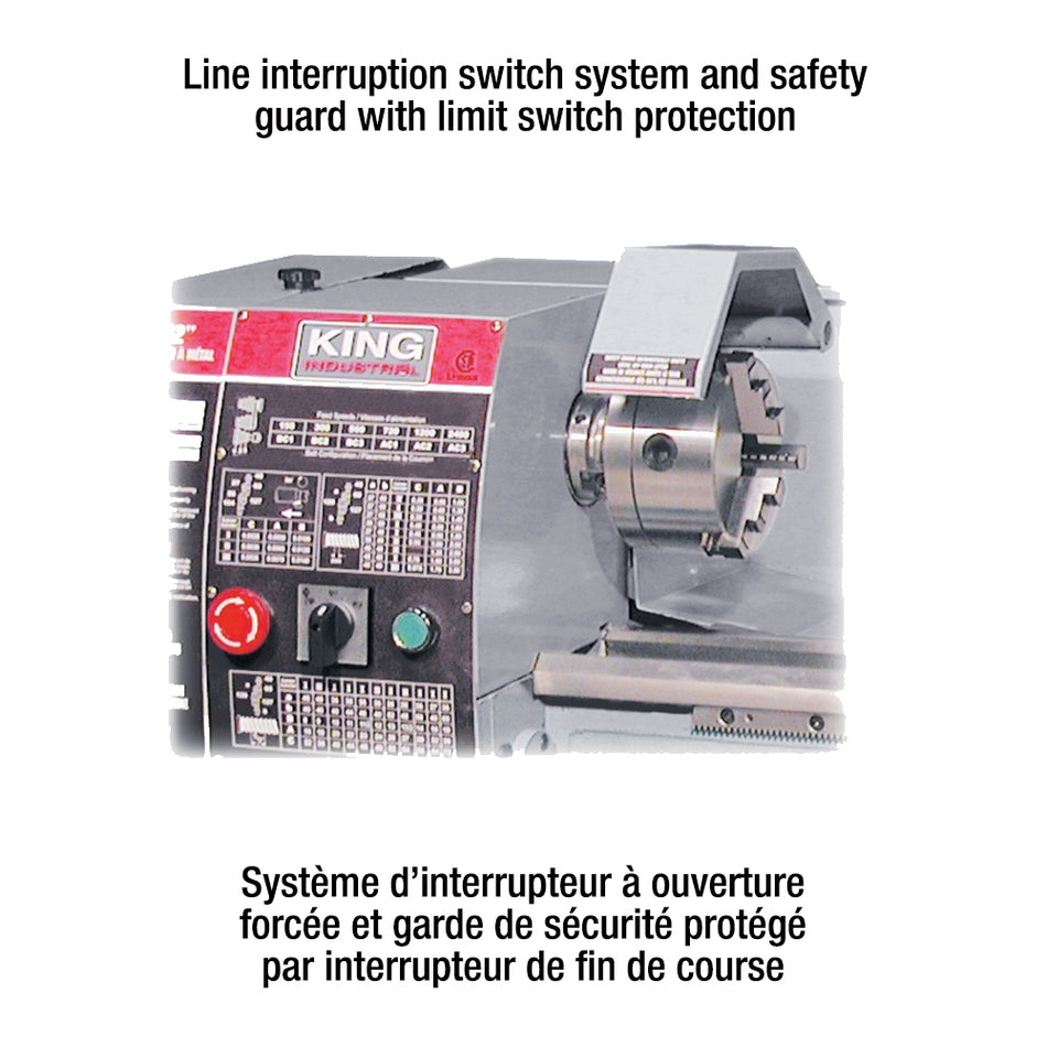 KING Canada KC-1022ML, 10" x 22"  Gearhead Metal Lathe