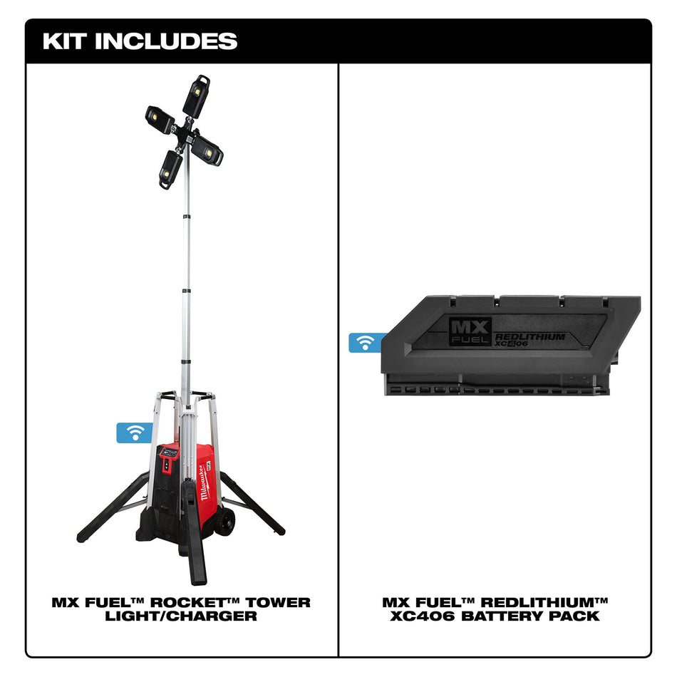 Milwaukee MXF041-1XC, MX FUEL ROCKET Tower Light/Charger