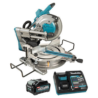 Makita LS004GM102, 40V max XGT Brushless Cordless 10" Dual Compound Sliding Mitre Saw w/ AWS (4.0Ah Kit)