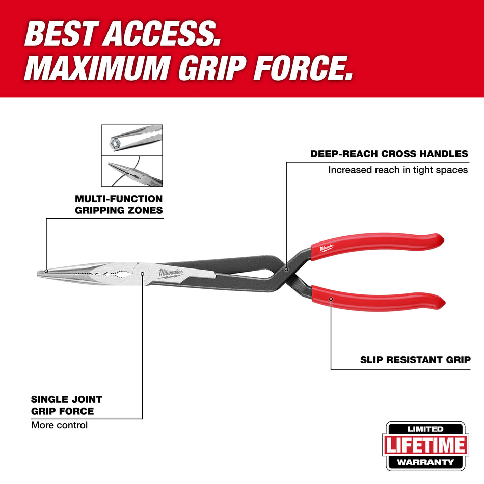 Milwaukee 48-22-6540, 13" Long Reach Pliers - Straight Nose
