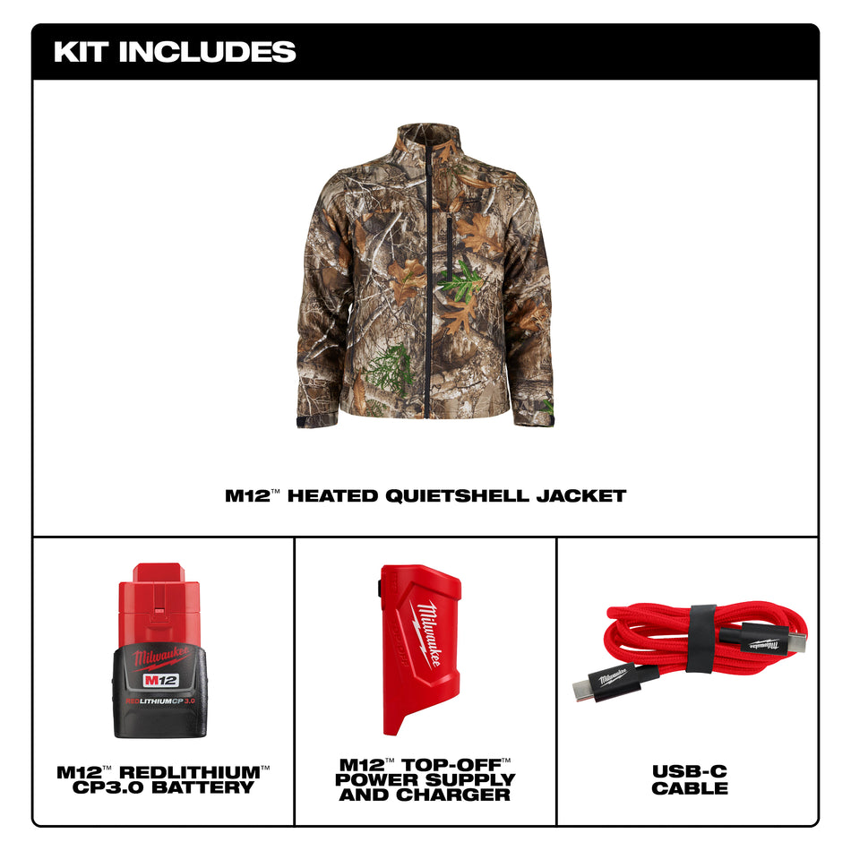 Milwaukee M101C-21, M12™ CAMO Heated QUIETSHELL Jacket Kit