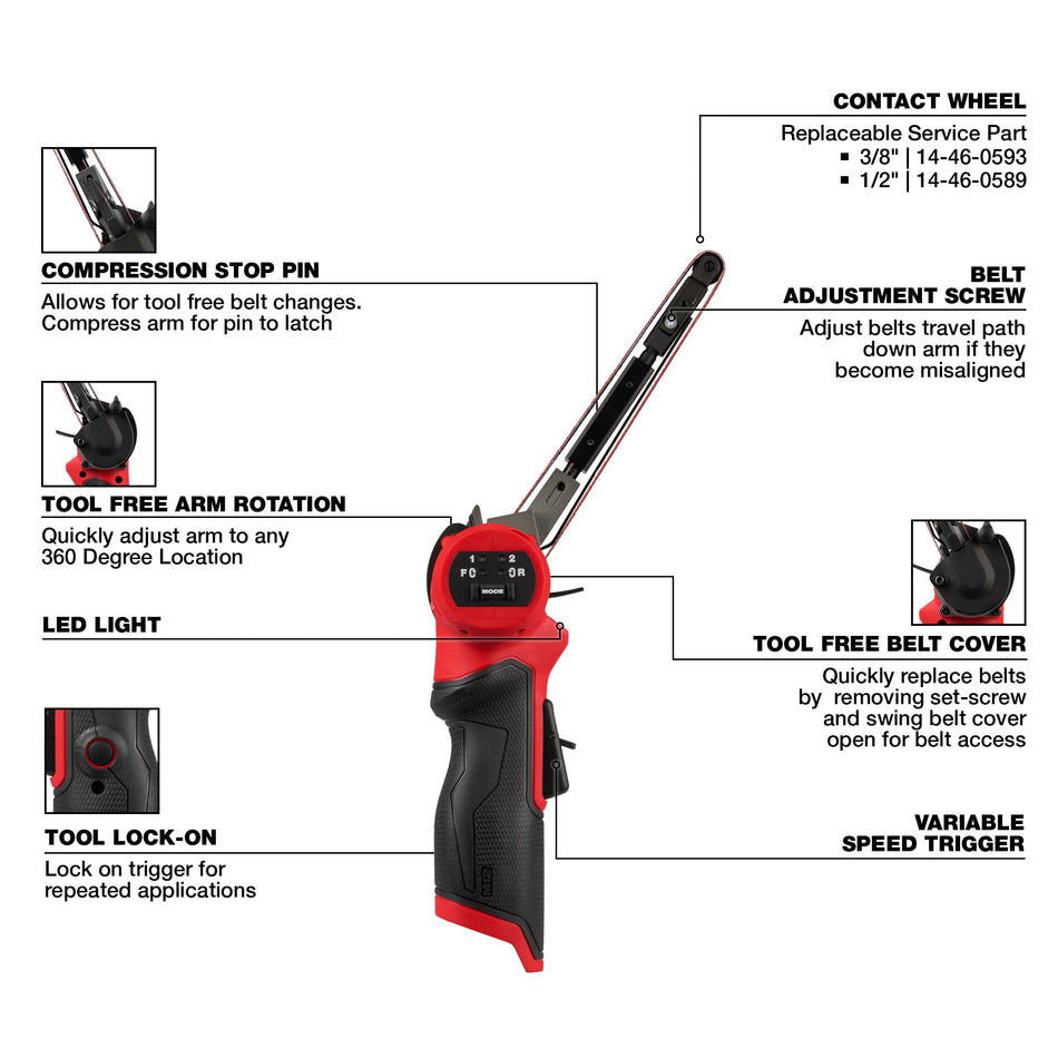 Milwaukee 2482-20, M12 FUEL™ 1/2" X 18" Bandfile